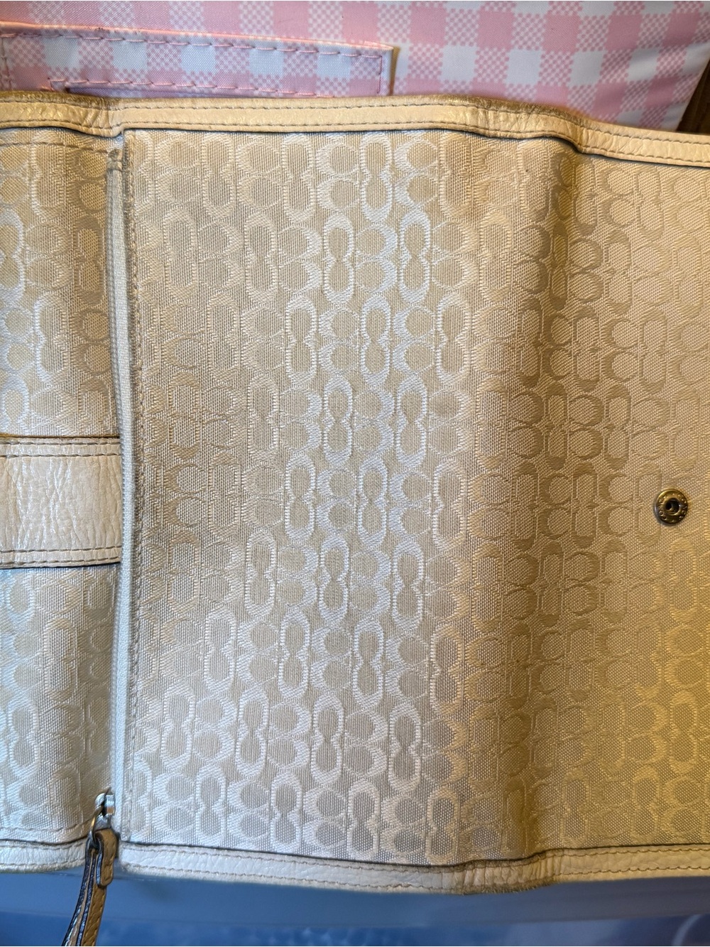Coach Signature Jacquard Wallet in Light Gold